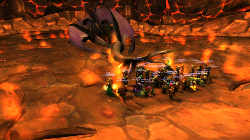 La guilde devant Onyxia vaincue