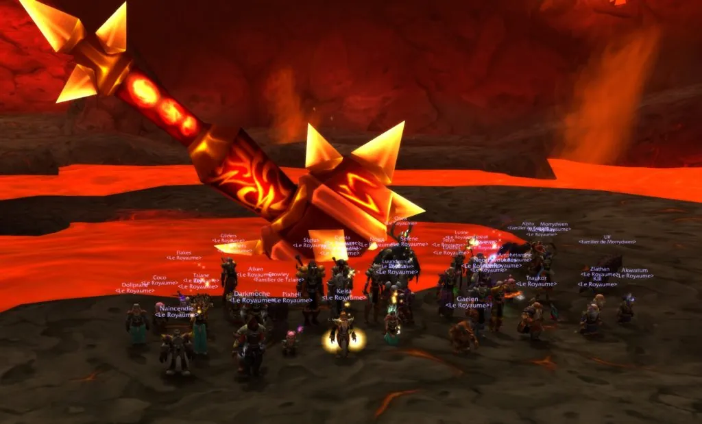 La guilde devant Ragnaros vaincu